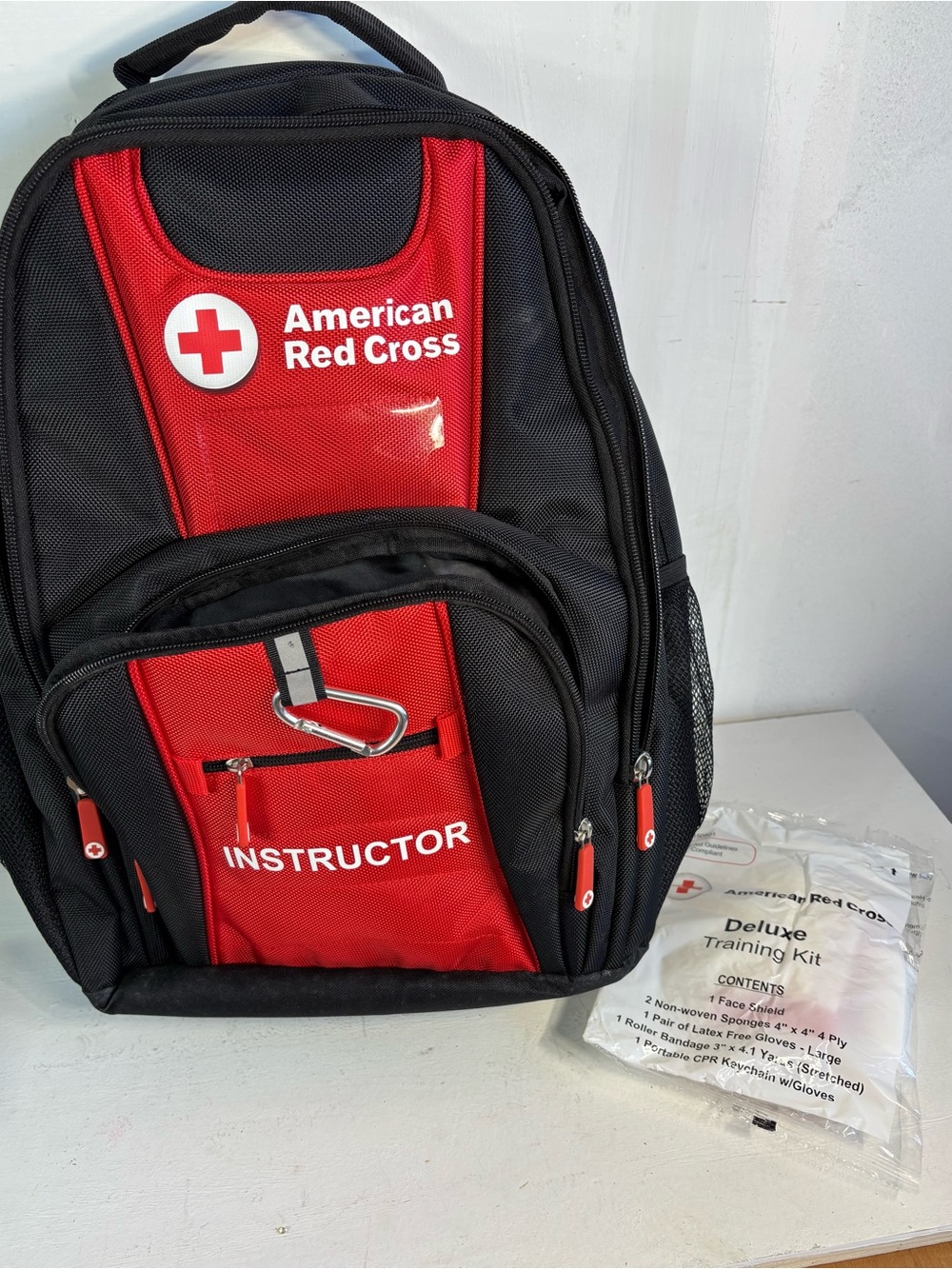American Red Cross Instructor Backpack - Black & Red